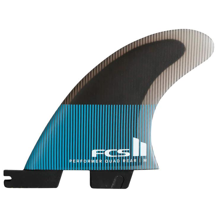 Fcs Ailerons Surf II Performer PC Tranquil Blue Quad Rear Fin Profil