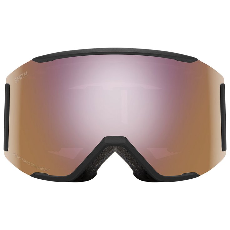 Smith Masque de Ski Squad Mag Asian Fit Black Chromapop Everyday Rose Gold Mirror + Chromapop Storm Rose Flash Présentation