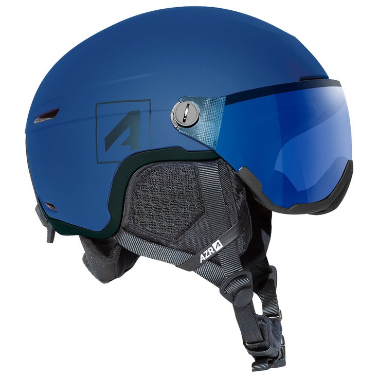 AZR Casque visière Orion Visor Junior Bleu Noir Mat Irisé Bleu Présentation