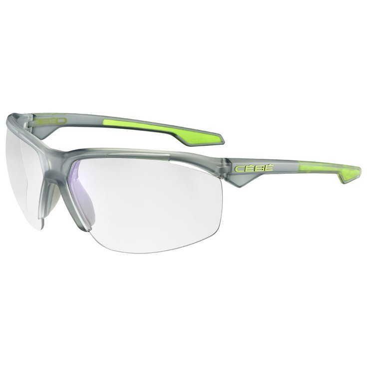 Cebe Lunettes de soleil Stamina Translucent Good Grey Acid Lime Matte Zone Vario Grey Cat.0-3 Blue Présentation