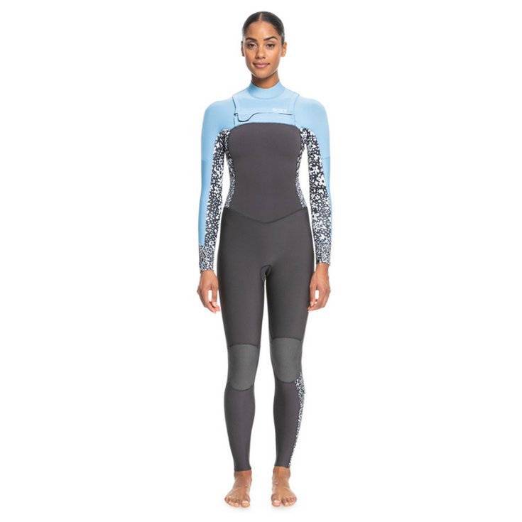 Roxy Combinaison Intégrale Swell Series 3/2 Front Zip Jet/Boy Blue Présentation