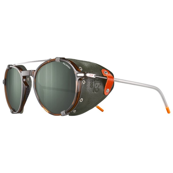 Julbo Lunettes de soleil Legacy Translucide Brillant Marron Kaki Orange Spectron 3 Polarized Présentation