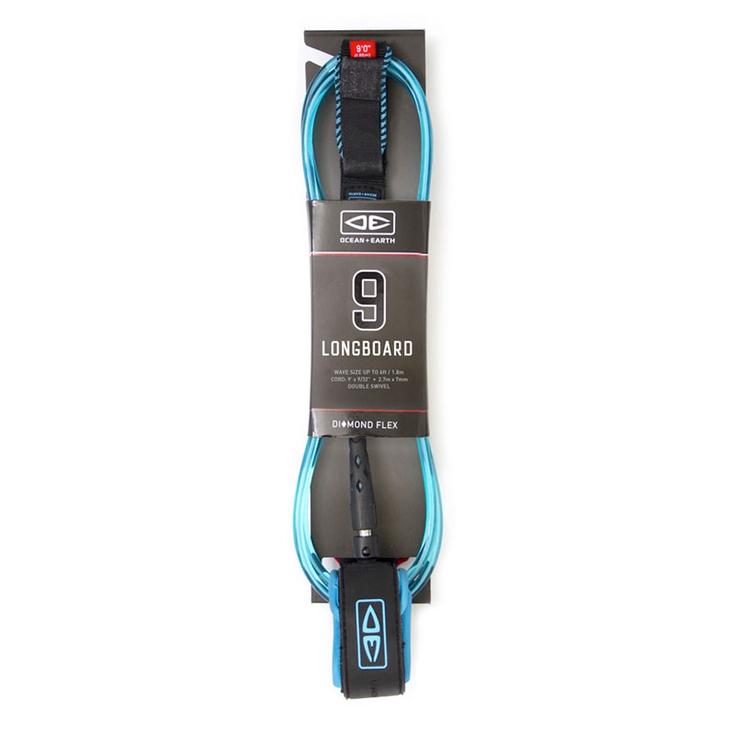 Ocean And Earth Leash Leash de surf Ocean and Earth Longboard Diamond Flex - Blue - 9'0 / 274 cm - Sans Présentation
