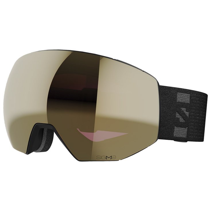 Salomon Masque de Ski Radium Prime Black Sigma Black Gold + Sigma Apricot Présentation