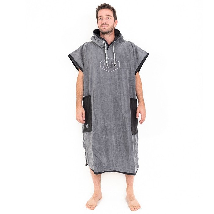 All-In Poncho Surf Classic Beach Crew - Charcoal / Black Waffle Dos