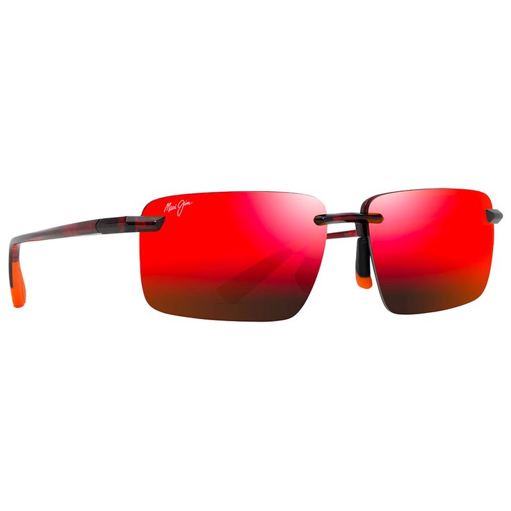 Lunettes de soleil Maui Jim Laulima Havane Rouge Brillant Hawaii Lava MauiPure