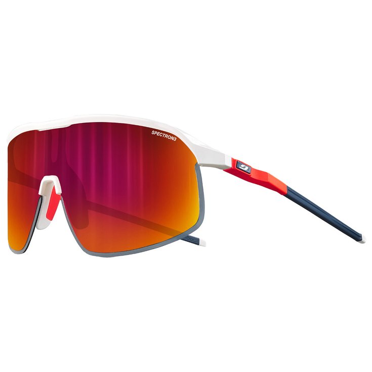 Julbo Lunettes de soleil Density Mat Blanc Orange Fluo Bleu Spectron 3 Présentation