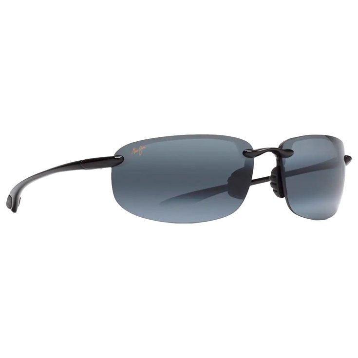Maui Jim Lunettes de soleil Hookipa Noir Brillant Gris Neutre Polycarbonate Bidegrade Présentation