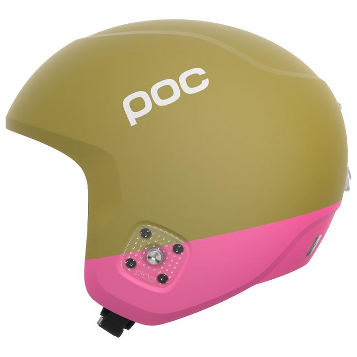 Poc Casque de ski Skull Dura Jr Olivine Green Matt Thulite Pink Matt Présentation