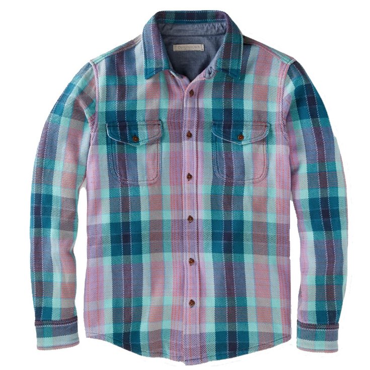 Outerknown Chemise Homme Blanket Shirt - Amethyst Panorama Plaid Dos