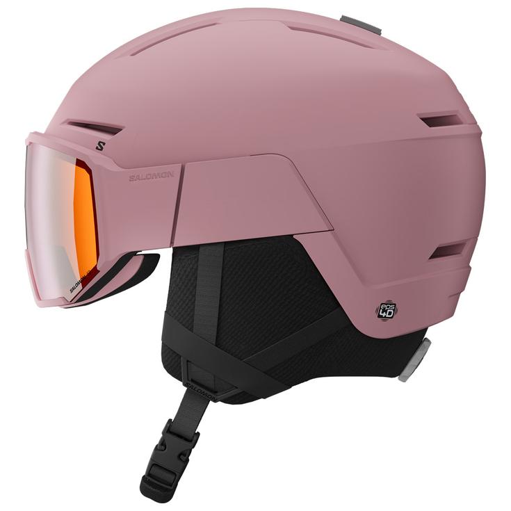 Salomon Casque de ski avec visière Osmo Dawn Pink Flash Tonic Orange 