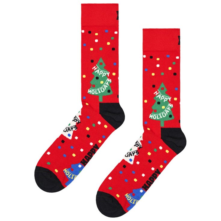 Happy Socks Chaussettes Crew Socks Happy Holidays Red Présentation