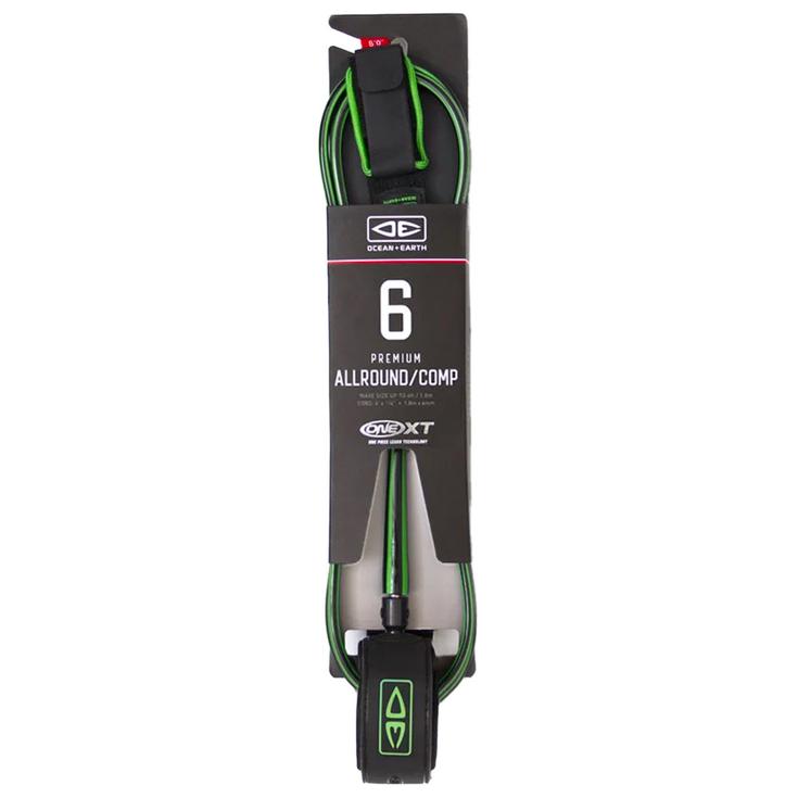 Ocean And Earth Leash Surf Premium All Round Comp One XT Lime Présentation