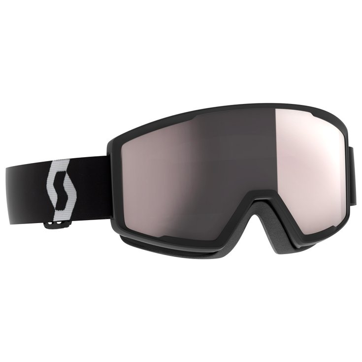 Scott Masque de Ski Factor Pro Mineral Black White Enhancer Silver Chrome Présentation