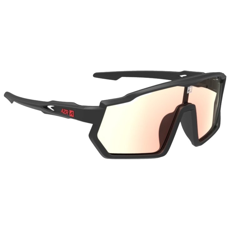 AZR Lunettes de soleil Pro Race Jr Rx Noire Mate Photochromique Irisé Rouge Présentation