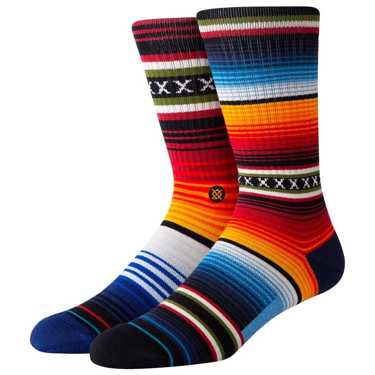 Stance Chaussettes Stripes Socks Current St Crew Red Présentation