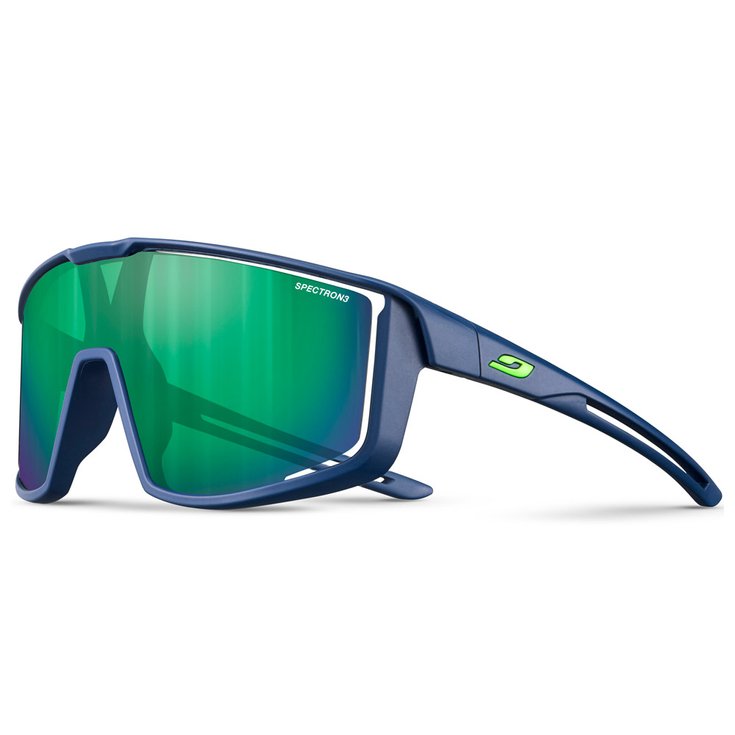 Julbo Lunettes de soleil Fury S Bleu Foncé Spectron 3 Flash Vert Présentation