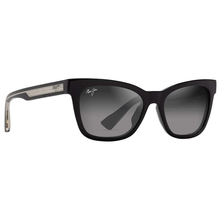 Maui Jim Lunettes de soleil Hiwahiwa Shiny Black Trans Light Grey Neural Grey Mineral Superthin Présentation