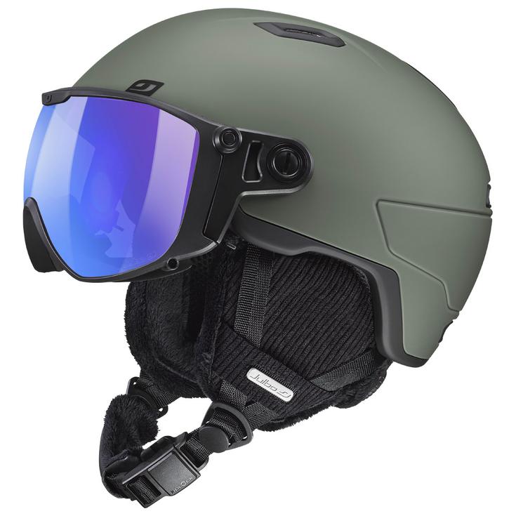Julbo Casque de ski avec visière Globe Evo Vert Foncé Reactiv 1-3 High Contrast Présentation