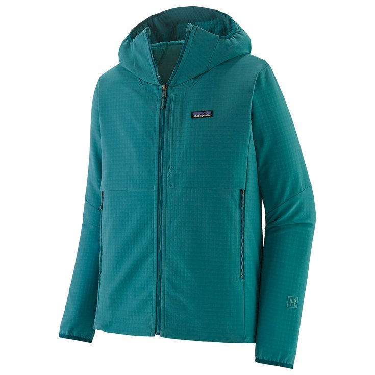 Patagonia Polaire M's R1 Techface Hoody Wetland Blue Présentation