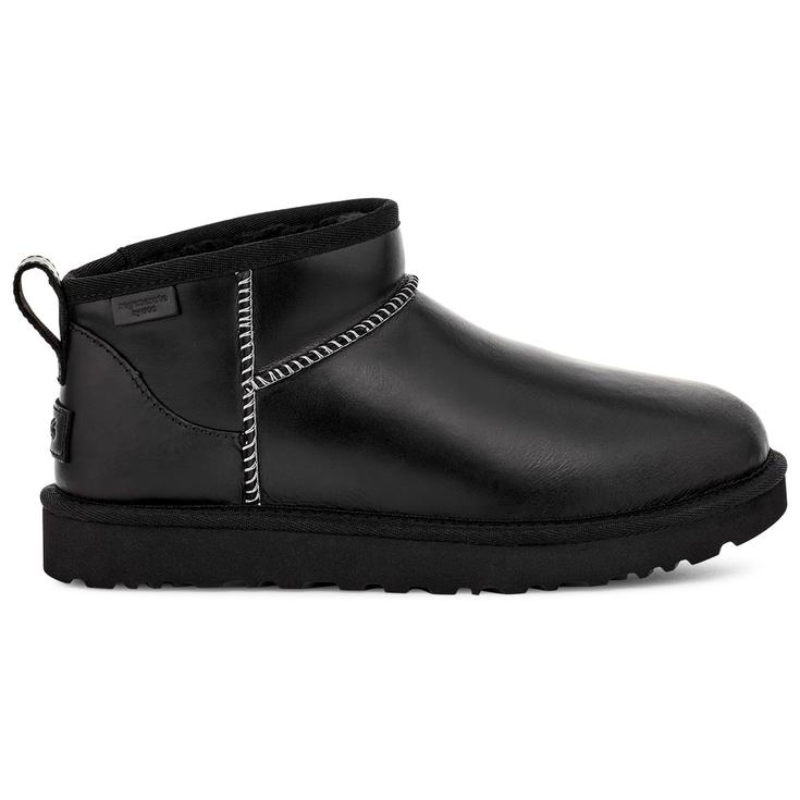 UGG Chaussures W Classic Ultra Mini Leather Regen Black Présentation