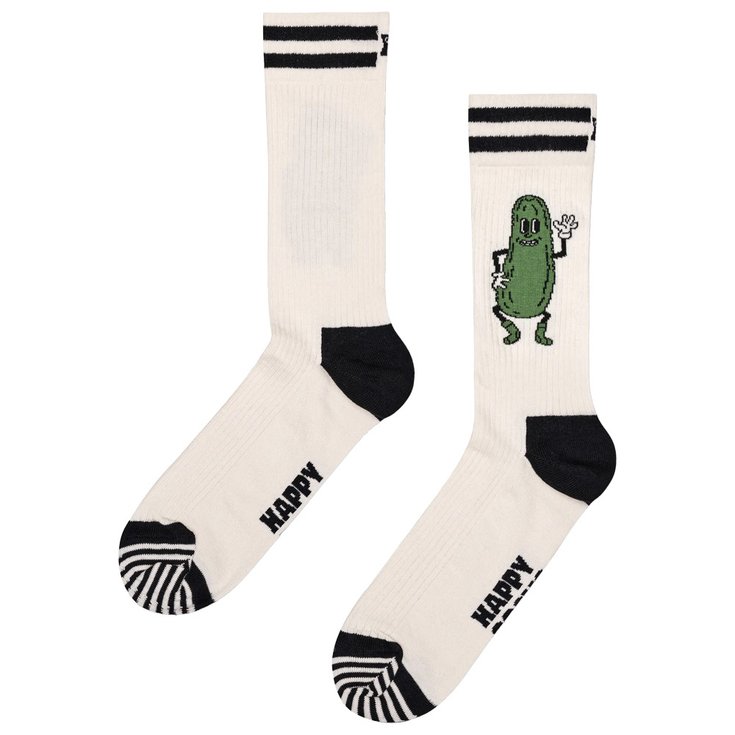 Happy Socks Chaussettes Crew Socks Pickles Beige Présentation