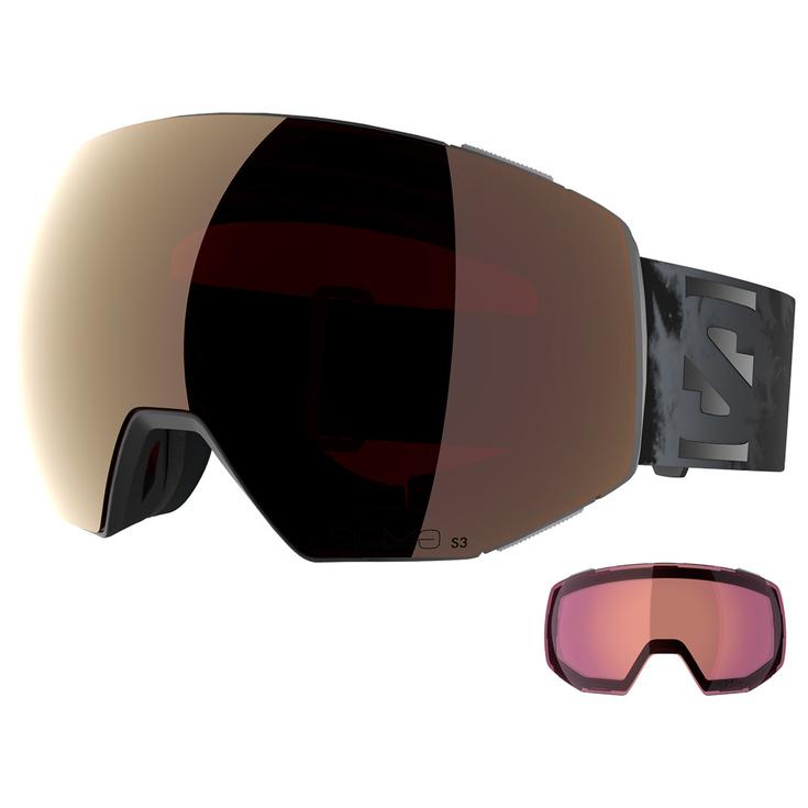 Salomon Masque de Ski Radium Prime Black Sigma Gun Metal + Sigma Light Blue Présentation