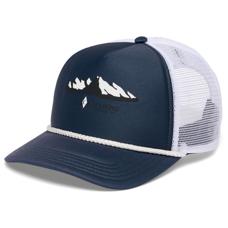Black Diamond Casquettes Flat Bill Trucker Hat Charcoal White Mountainscape Présentation