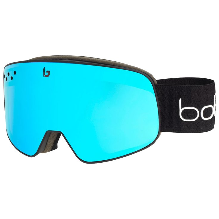 Bollé Masque de Ski Nevada Black Corp Matte Light Vermillon Blue Semi-Polarized Présentation