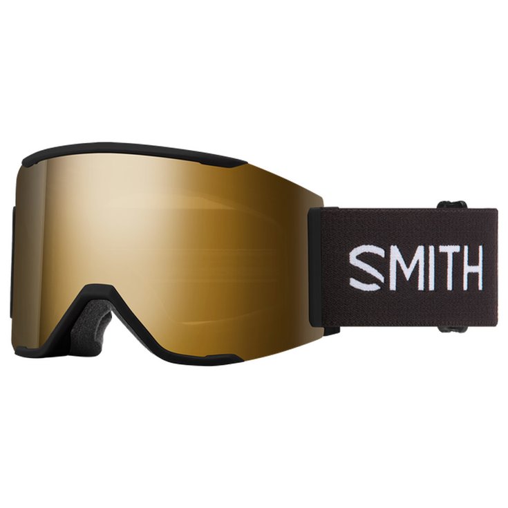Smith Masque de Ski Squad Mag Asian Fit Black Chromapop Sun Black Gold Mirror + Chromapop Storm Blue Sensor Mirror Présentation