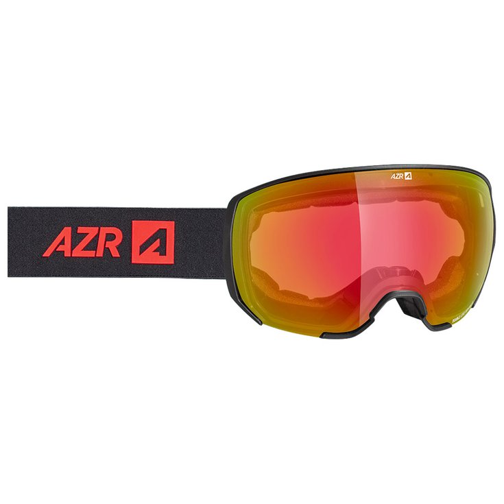 AZR Masque de Ski Action Otg Noire Mate Irisé Rouge Multicouche Présentation