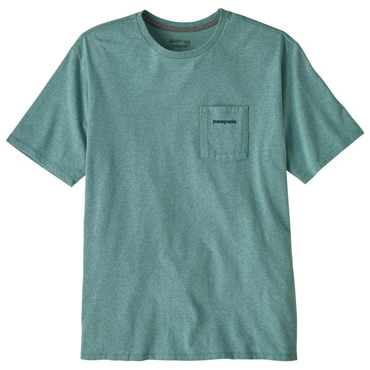 Patagonia Tee-shirt Boardshort Logo Pocket Responsibili-Tee Blue Sage Présentation