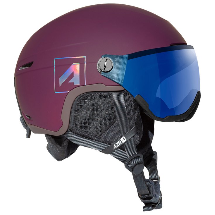 AZR Casque visière Orion Visor Cramberry Mat Irisé Bleu Présentation