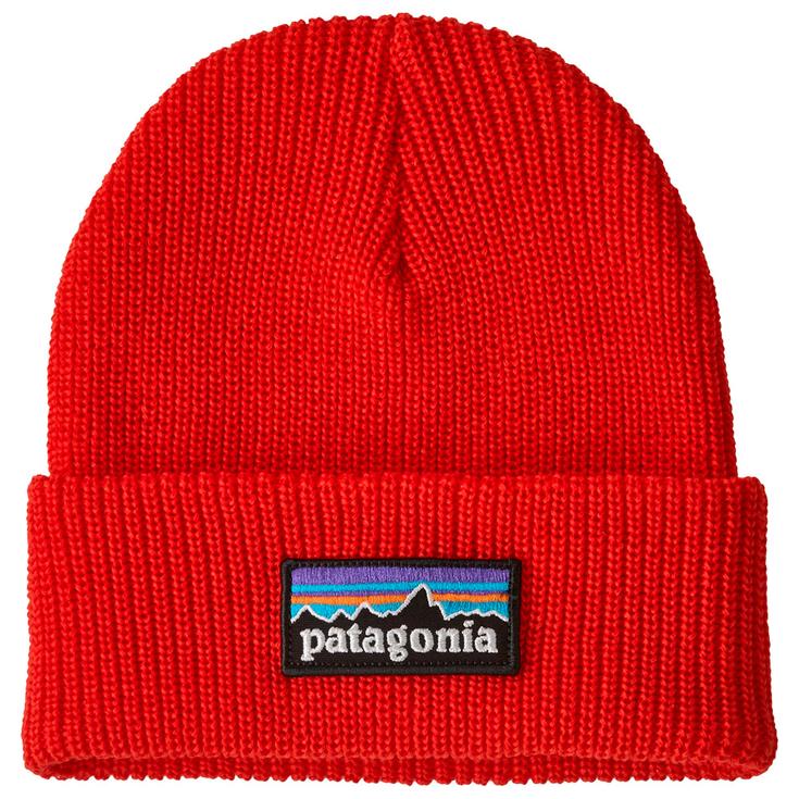 Patagonia Bonnet Kid's Logo Beanie P-6 Logo Sizzle Red Présentation