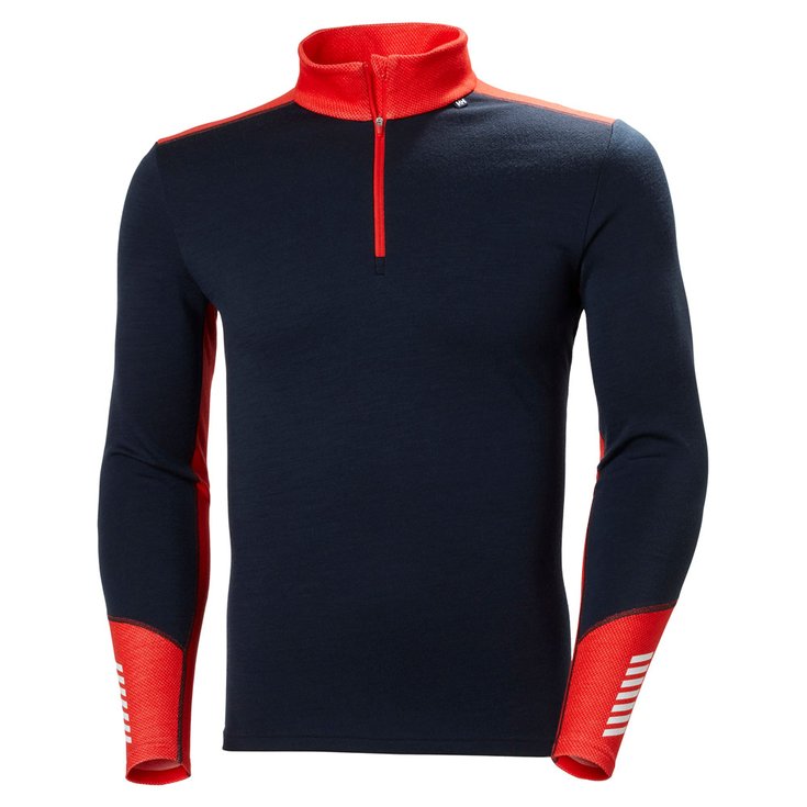 Helly Hansen Sous-vêtement technique Lifa Merino Midweight 1/2 Zip 598 Navy Présentation