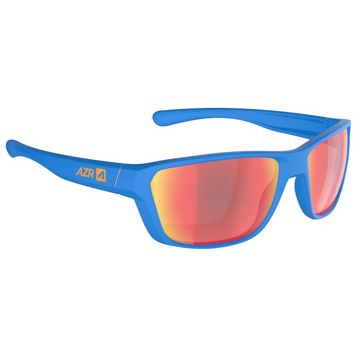 AZR Lunettes de soleil Flash Bleue Mate Multicouche Rouge Présentation