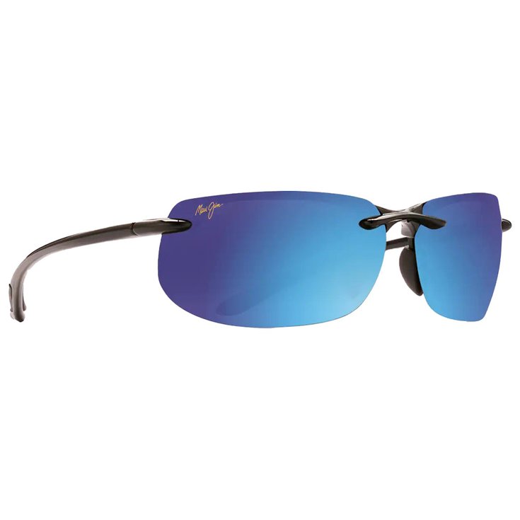 Maui Jim Lunettes de soleil Banyans Noir Brillant Blue Hawaii Présentation