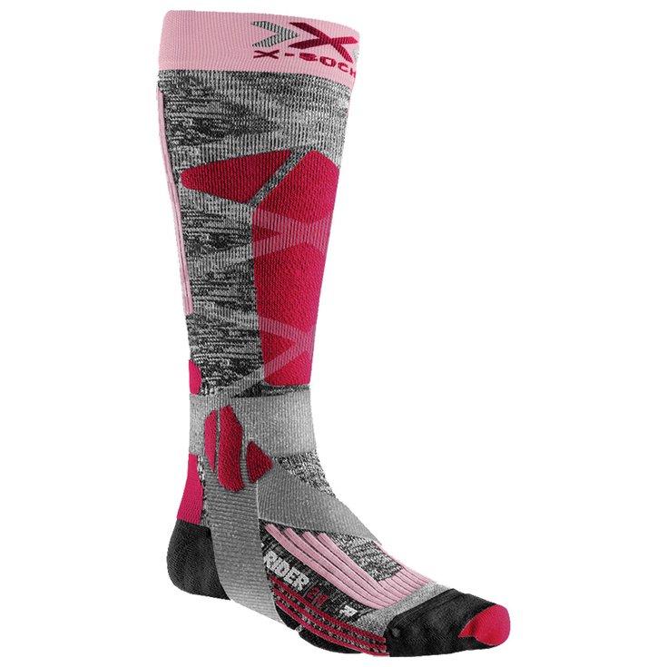 X Socks Chaussettes Ski Rider Lady 4.0 Gris Rose Profil