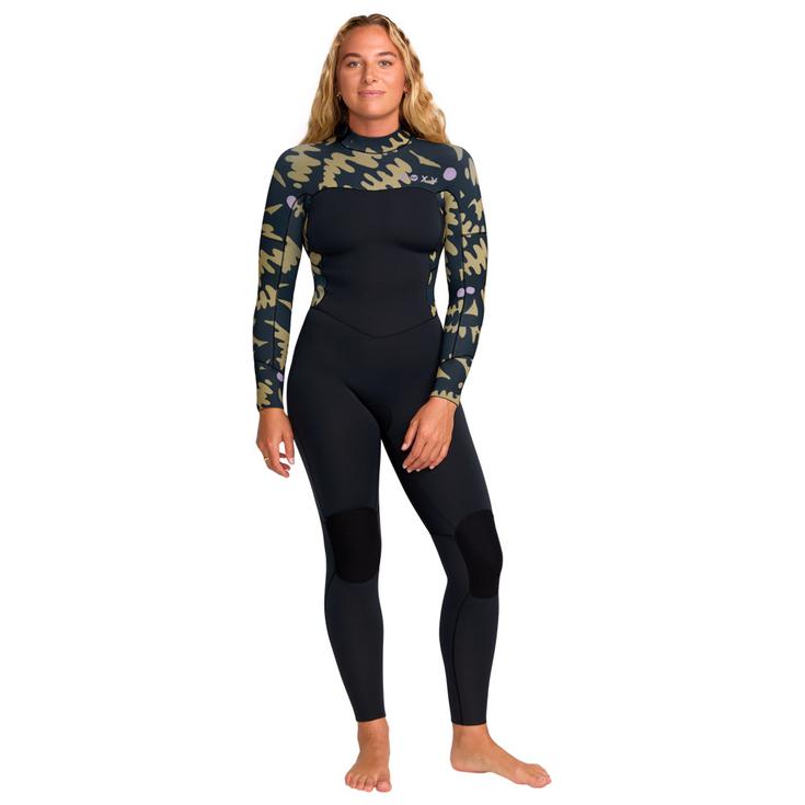 Roxy Combinaison Intégrale 4/3 Swell Back Zip Black floral Présentation