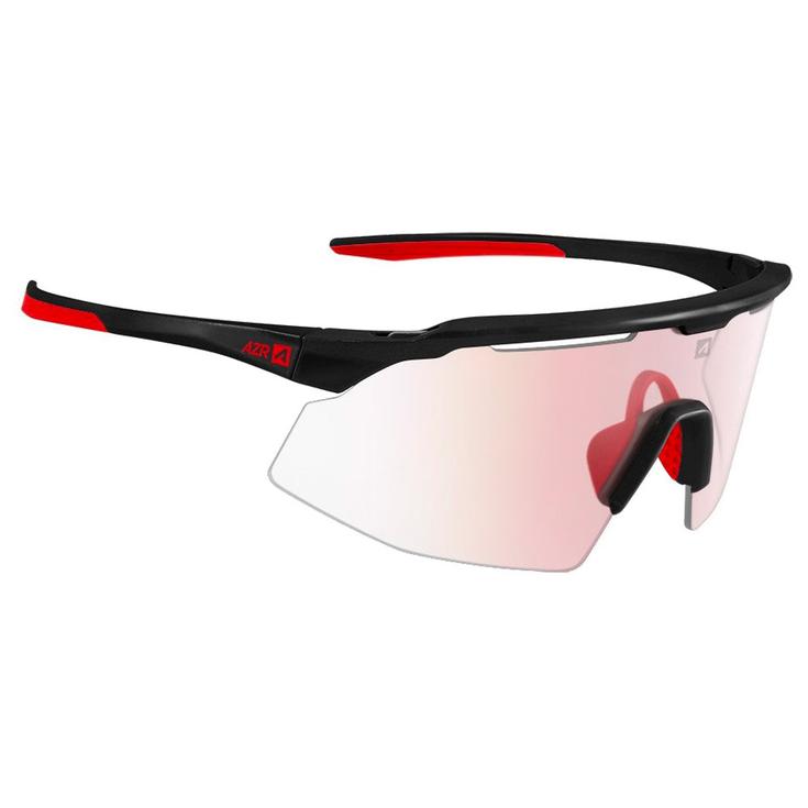 AZR Lunettes de soleil Iseran Noire Mate Rouge Photochromique Irisé Rouge Présentation