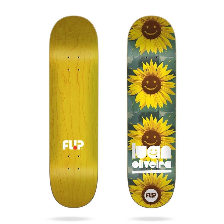 Flip Skate Planche de Skateboard Flip Oliveira Flower Power - 8.0" - Sans 
