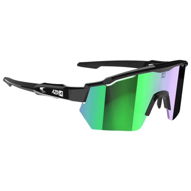 AZR Lunettes de soleil Race Rx Vernie Noir Irisé Vert Photochromic Présentation