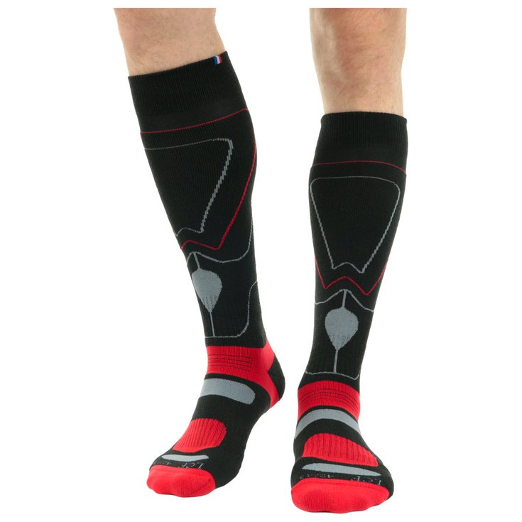 La Chaussette de France Chaussettes Vanoise Noir Rouge 