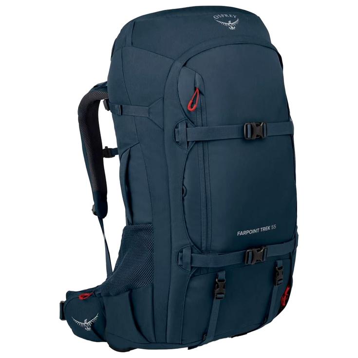 Osprey Sac de voyage Farpoint Trek 55 Muted Space Blue Présentation Osprey Sac de voyage Farpoint Trek 55 Muted Space Blue Présentation