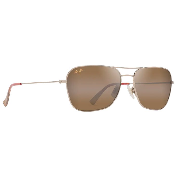Maui Jim Lunettes de soleil Naauao Doré Clair Brillant Rouge Marron Bronze HCL MauiPure Présentation