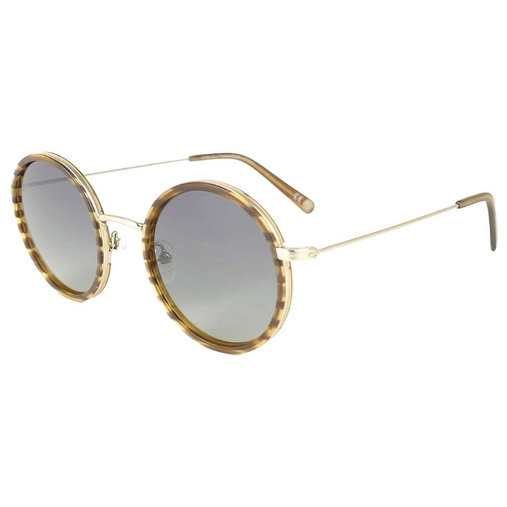 Binocle Eyewear Lunettes de soleil Amsterdam Silver Ecaille Bois Gradient Grey Polarized Présentation