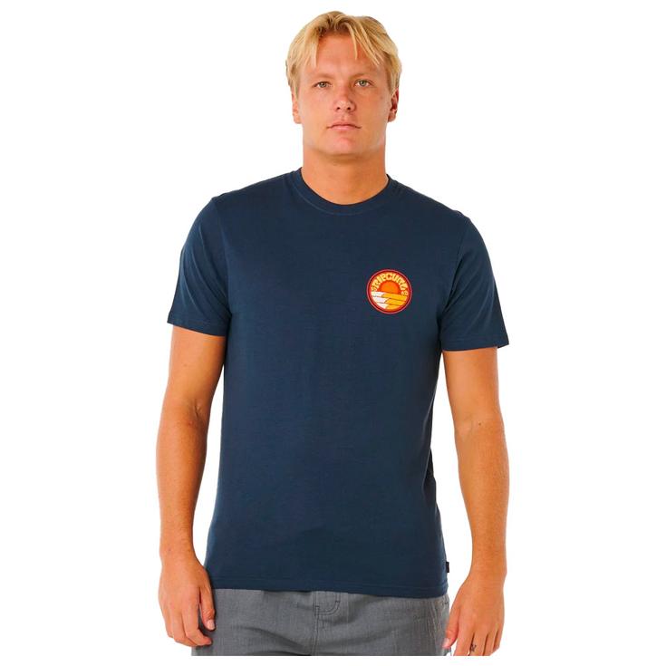 Rip Curl Tee-shirt Pacific Rinse Stacked Dark Navy Présentation