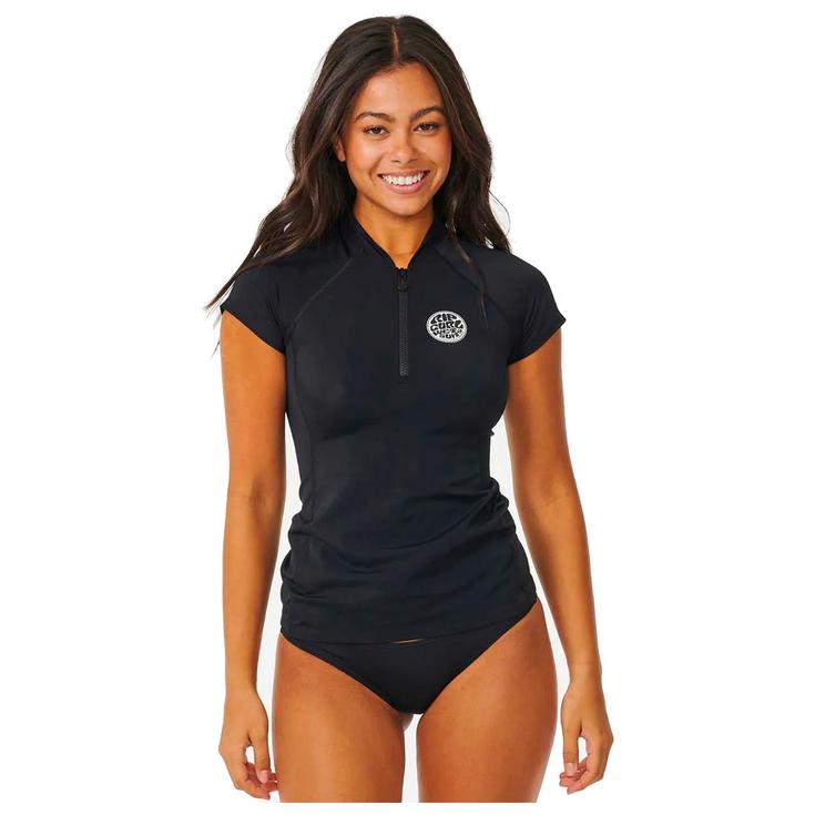 Rip Curl Top Manches Courtes Classic Surf Cap Sleeve UPF Black Présentation