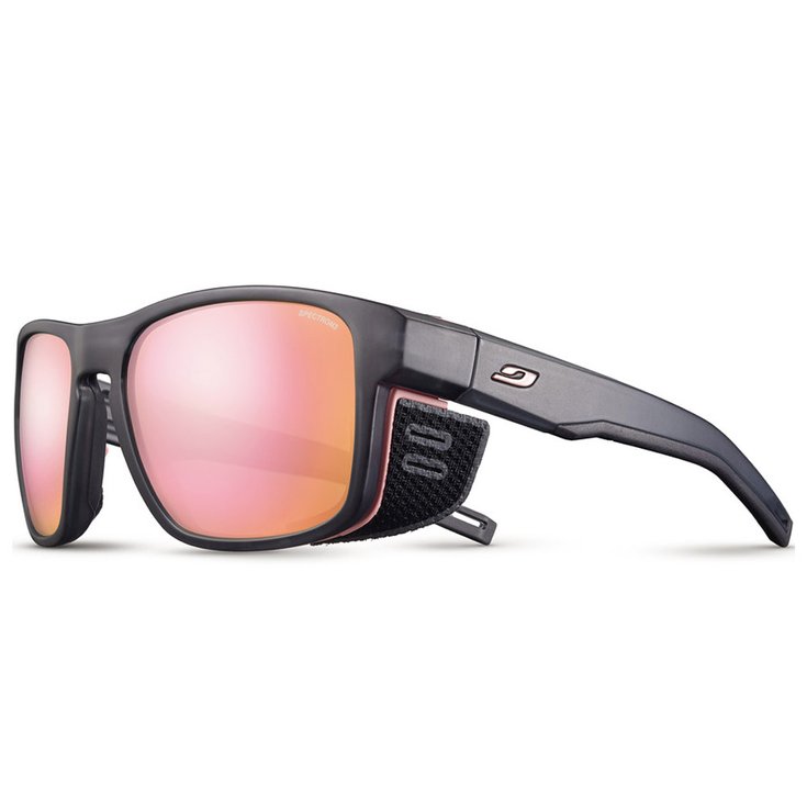 Julbo Lunettes de soleil Shield M Mat Gris Translucide Rose Spectron 3 Présentation