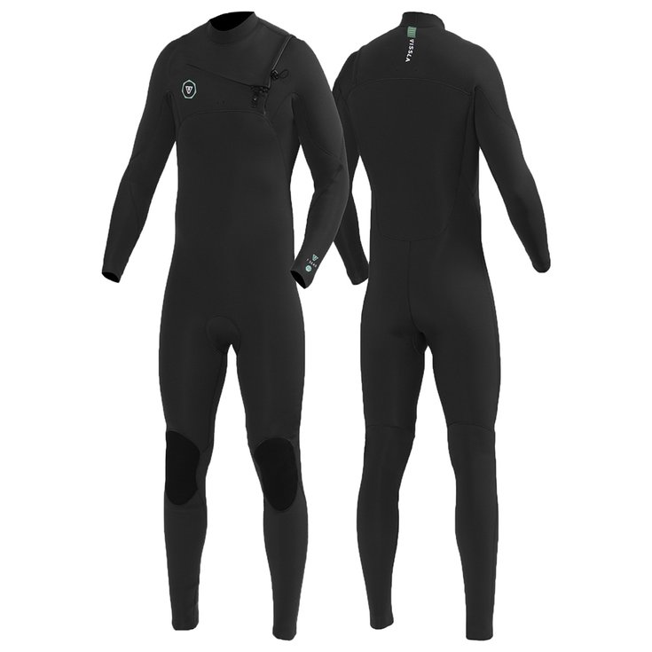 Vissla Combinaison Intégrale Manches Longues 7 Seas 5/4 Front Zip - Dark Slate Black Présentation